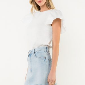 Top Blanco Mangas Campana