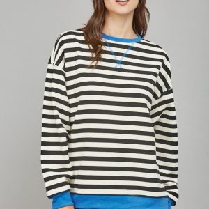 Sweatshirt Oversized Rayas Crema