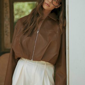 Jacket Cropped Burgundy