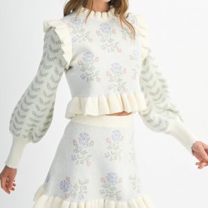 Set sweater Crema Mini Falda