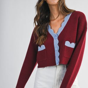 Sweater vino con azul