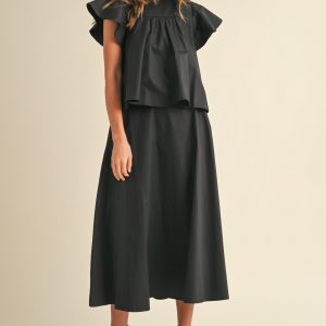 Conjunto negro 2 piezas con falda