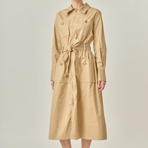 Midi dress beige camisero