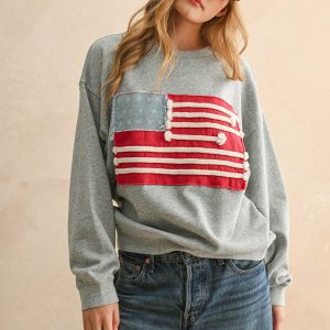 Sweatshirt gris con bandera