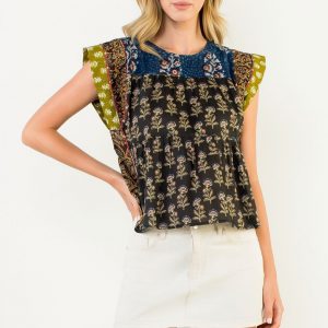 Top estampado diferentes flores