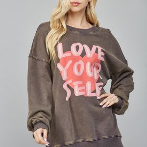 Sweat shirt charcoal LOVE YOURSELF