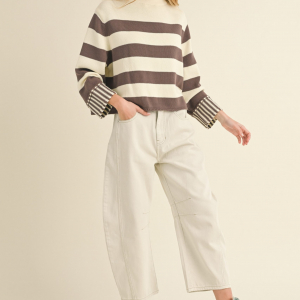 Pantalón crema barrel