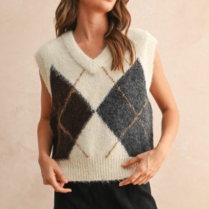 Chaleco sweater rombos
