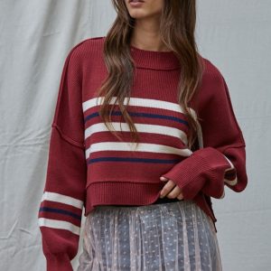 Sweater rayas burgundy