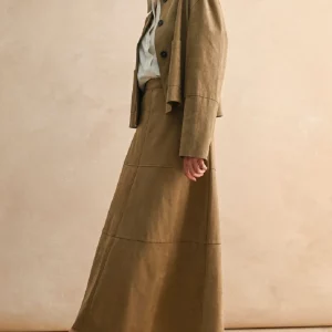 Set suede beige falda con chamarra