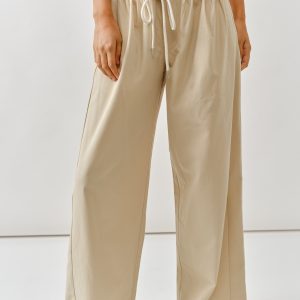 Pantalon beige jareta bolsos