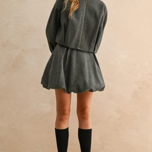 Set Chamarra con Falda gris