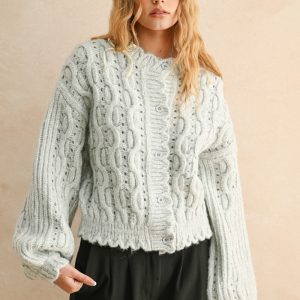 Cardigan tejido heather grey