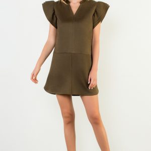 Mini Dress Olive Suede
