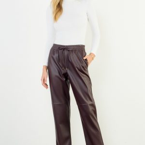 Pantalón vino vinipiel jareta