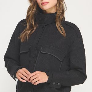 Chamarra bolsos grandes gris