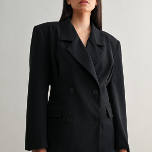 Saco negro cruzado oversized