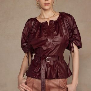 Top rojo vinipiel manfas super puff