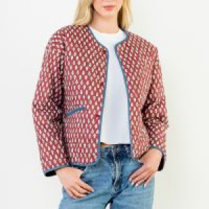 Chamarra roja con lineas azules ooutline