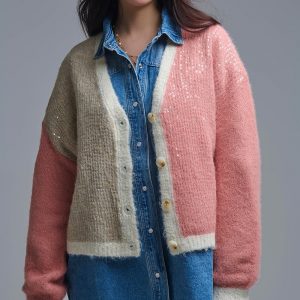 Sweater 3 colores beige, naranja rojo