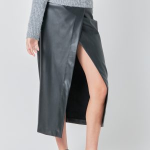 Maxi skirt vinipiel recta negra