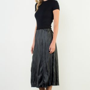 Maxi skirt negra vinil
