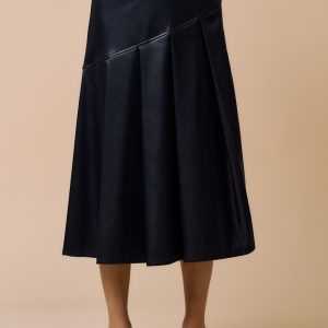 Midi Skirt tablones con zipper de lado