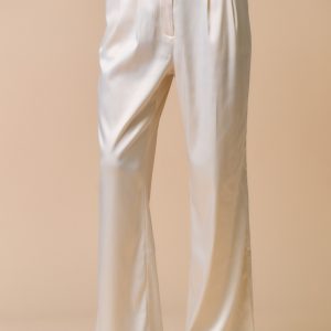 Pantalon crema satinado
