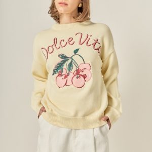 Sweater dolce vita con cerezas