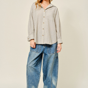 Jeans barrel jareta blanca