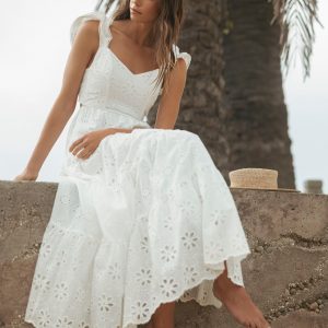Maxi dress off white olanes hombros