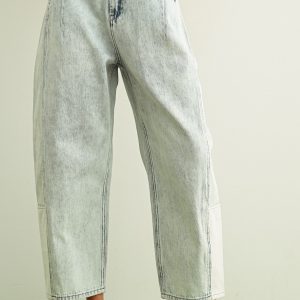 Jeans denim barrel azul claro