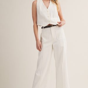 Set crema pantalon con chaleco