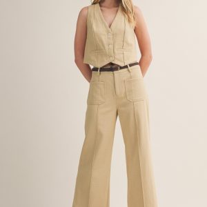 Set café pantalon con chaleco