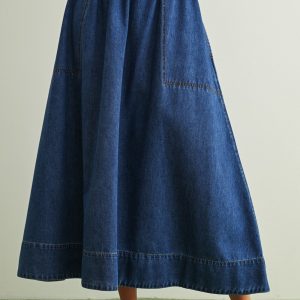 Maxi skirt corte A denim