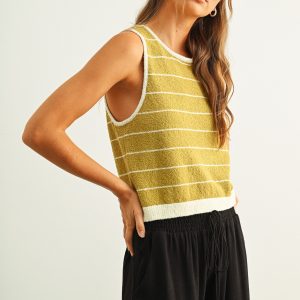 Top amarillo limón rayas