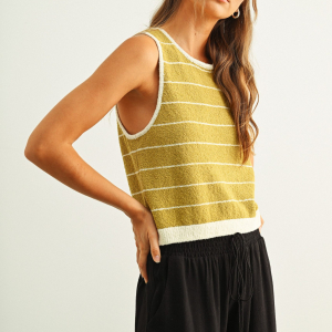 Top amarillo limón rayas