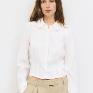 Violeta top blanco camisa