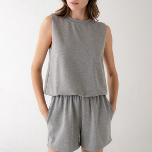 Top heather Grey sin manga