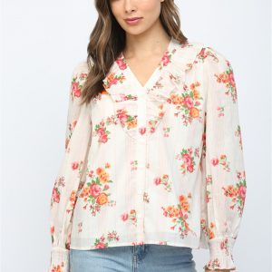 Camisa floral crema