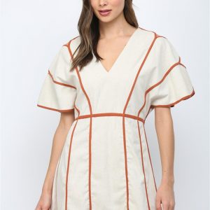 Mini Dress Scalop natural