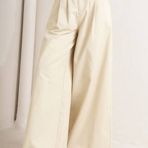 Pantalon algodón pinzas light beige
