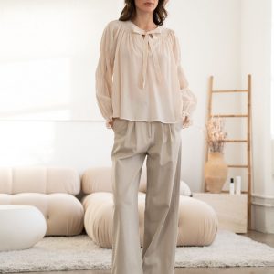 Pantalon pinzas beige