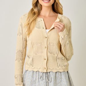 Sweater beige botones