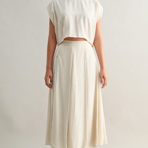 Set falda con top ecru