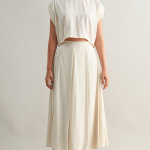 Set falda con top ecru