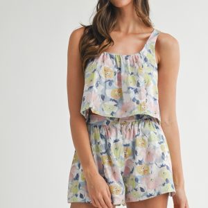 Set short con top rosa pink multi