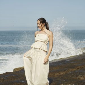 Set beige falda y top NITA