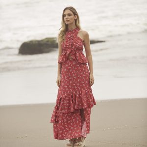 Set NITA falda y top cruzado rojo