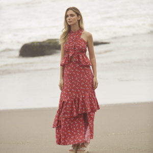 Set NITA falda y top cruzado rojo